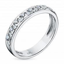 14K White Gold Ring with 17 Round-Cut Lab-Created Diamonds 0.148 CT.TW