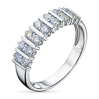 Sterling Silver Ring with 14 Round-Cut Lab-Created Diamonds 0.589 CT.TW - изображение 1