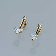 14K Yellow Gold Earrings with 2 Round-Cut Lab-Created Diamonds 1.7 CT.TW