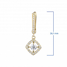 14K Yellow Gold Earrings with 54 Round-Cut Lab-Created Diamonds 0.786 CT.TW