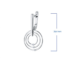 Sterling Silver Earrings with 6 Round-Cut Lab-Created Diamonds 0.059 CT.TW - изображение 2