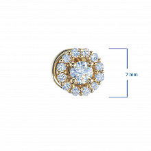 14K Yellow Gold Earring Studs with 26 Round-Cut Lab-Created Diamonds 0.614 CT.TW