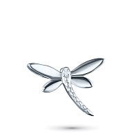 Sterling Silver Pendant with 1 Round-Cut Diamond 0.006 CT.TW - изображение 1