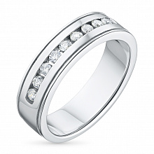 14K White Gold Ring with 9 Round-Cut Lab-Created Diamonds 0.28 CT.TW