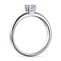 14K White Gold Ring with 1 Round-Cut Lab-Created Diamond 0.258 CT.TW - изображение 3