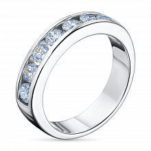 14K White Gold Ring with 7 Round-Cut Lab-Created Diamonds 1.024 CT.TW