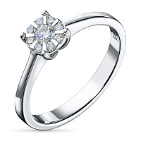 Sterling Silver Ring with 9 Round-Cut Lab-Created Diamonds 0.175 CT.TW - изображение 1