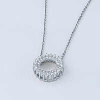 14K White Gold Pendant with 41 Round-Cut Lab-Created Diamonds 0.385 CT.TW - изображение 4