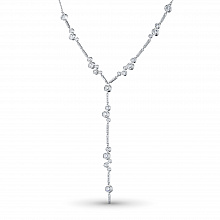 14K White Gold Necklace with 81 Round-Cut Lab-Created Diamonds 1.18 CT.TW