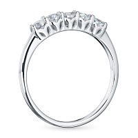 14K White Gold Ring with 5 Round-Cut Lab-Created Diamonds 0.37 CT.TW - изображение 4