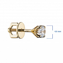 14K Yellow Gold Earring Studs with 2 Round-Cut Lab-Created Diamonds 0.662 CT.TW