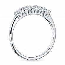 14K White Gold Ring with 5 Round-Cut Lab-Created Diamonds 0.393 CT.TW