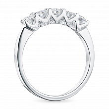White Gold Ring with 5 Round-Cut Lab-Created Diamonds 0.647 CT.TW