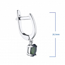 Sterling Silver Earrings with 2 Oval-Cut Chromdiopsides 0.95 CT.TW