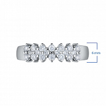 14K White Gold Ring with 20 Round-Cut Lab-Created Diamonds 0.306 CT.TW