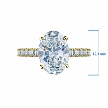 14K Yellow Gold Ring with 11 Round-Cut Lab-Created Diamonds 5.328 CT.TW
