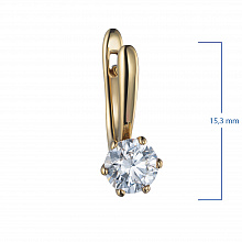 14K Yellow Gold Earrings with 2 Round-Cut Lab-Created Diamonds 1.426 CT.TW
