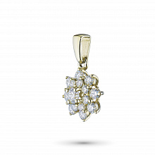 14K Yellow Gold Pendant with 17 Round-Cut Lab-Created Diamonds 0.653 CT.TW