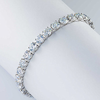 14K White Gold Bracelet with 25 Round-Cut Lab-Created Diamonds 12.794 CT.TW - изображение 4