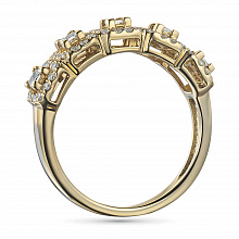 14K Yellow Gold Ring with 65 Round-Cut Lab-Created Diamonds 0.722 CT.TW
