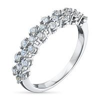 14K White Gold Ring with 25 Round-Cut Lab-Created Diamonds 0.578 CT.TW - изображение 1