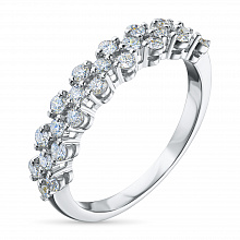 14K White Gold Ring with 25 Round-Cut Lab-Created Diamonds 0.578 CT.TW