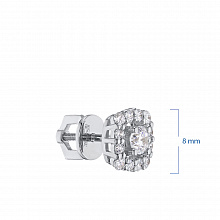 Sterling Silver Earring Studs with 26 Round-Cut Lab-Created Diamonds 0.958 CT.TW