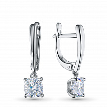 14K White Gold Earrings with 2 Cushion-Cut Lab-Created Diamonds 2.092 CT.TW