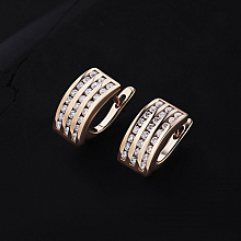 14K Rose Gold Earrings with 48 Round-Cut Lab-Created Diamonds 0.907 CT.TW