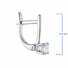 Sterling Silver Earrings with 2 Round-Cut Lab-Created Diamonds 0.565 CT.TW