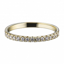 14K Yellow Gold Ring with 15 Round-Cut Lab-Created Diamonds 0.22 CT.TW
