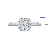 Sterling Silver Ring with 25 Round-Cut Lab-Created Diamonds 0.601 CT.TW - изображение 3