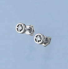 14K White Gold Earring Studs with 2 Round-Cut Lab-Created Diamonds 0.133 CT.TW