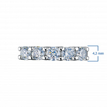 Sterling Silver Ring with 5 Round-Cut Lab-Created Diamonds 1.017 CT.TW