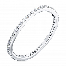 14K White Gold Ring with 46 Round-Cut Lab-Created Diamonds 0.262 CT.TW