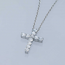 14K White Gold Pendant with 11 Round-Cut Lab-Created Diamonds 0.931 CT.TW