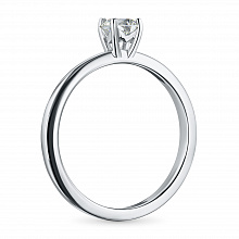 14K White Gold Ring with 1 Round-Cut Lab-Created Diamond 0.39 CT.TW