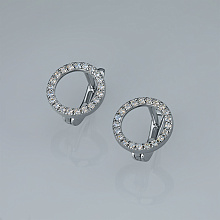 Sterling Silver Earrings with 42 Round-Cut Lab-Created Diamonds 0.257 CT.TW