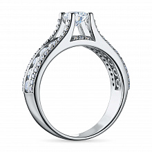 14K White Gold Ring with 72 Round-Cut Lab-Created Diamonds 2.003 CT.TW
