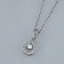 Sterling Silver Pendant with 20 Round-Cut Lab-Created Diamonds 0.212 CT.TW