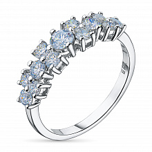 14K White Gold Ring with 13 Round-Cut Lab-Created Diamonds 1.313 CT.TW
