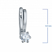 Sterling Silver Earrings with 2 Round-Cut Lab-Created Diamonds 0.569 CT.TW