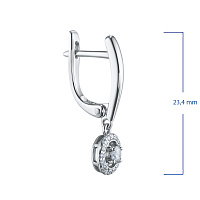 Sterling Silver Earrings with 34 Round-Cut Lab-Created Diamonds 0.377 CT.TW - изображение 2