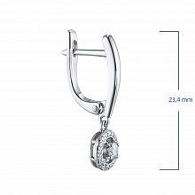 Sterling Silver Earrings with 34 Round-Cut Lab-Created Diamonds 0.368 CT.TW