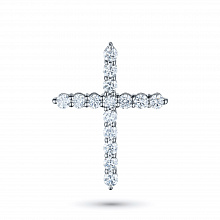 14K White Gold Pendant with 15 Round-Cut Lab-Created Diamonds 1.05 CT.TW