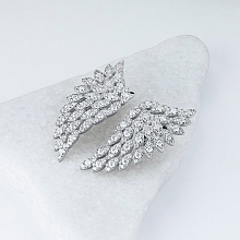 14K White Gold Earrings with 162 Round-Cut Lab-Created Diamonds 1.766 CT.TW