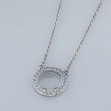 Sterling Silver Necklace with 48 Round-Cut Lab-Created Diamonds 0.216 CT.TW