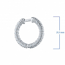 14K White Gold Earrings with 160 Round-Cut Lab-Created Diamonds 0.981 CT.TW