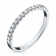Sterling Silver Ring with 15 Round-Cut Lab-Created Diamonds 0.145 CT.TW