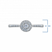 Sterling Silver Ring with 23 Round-Cut Lab-Created Diamonds 0.161 CT.TW